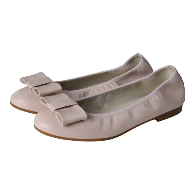 1412 - Pink Soft Leather Flats for Girl/Teen/Women by London Kids