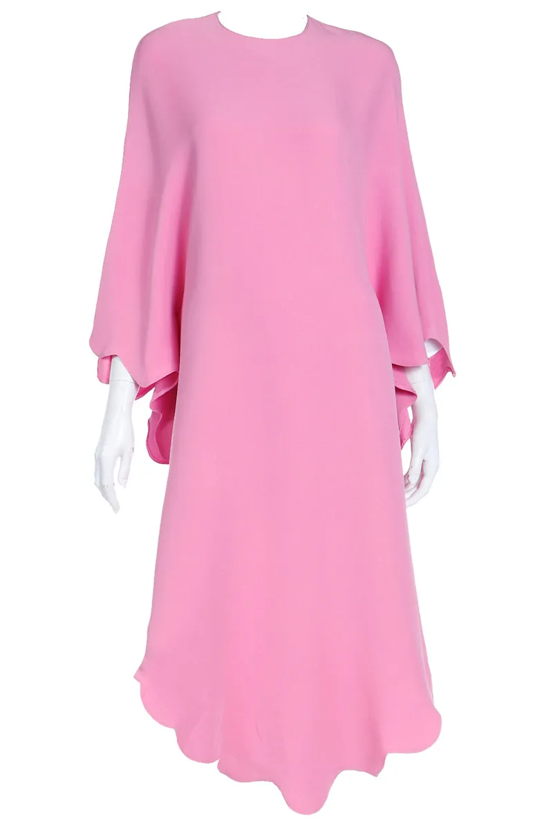 2000s Valentino Pink Silk Crepe Free Flowing Evening or Day Dress