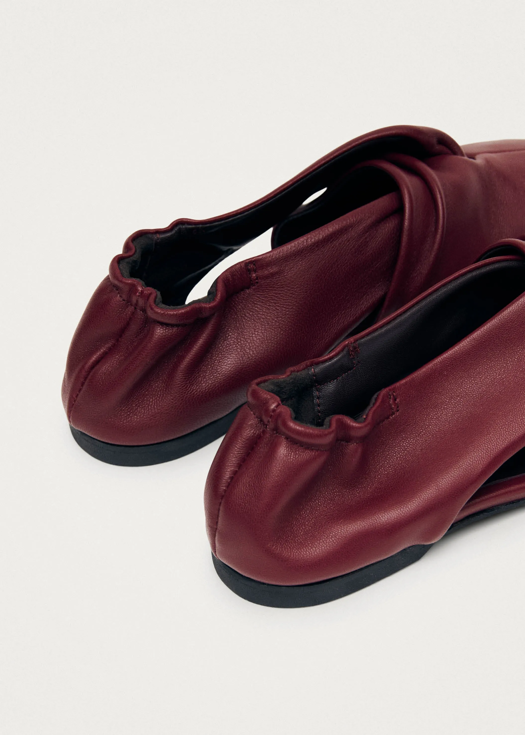 Alaula Burgundy Leather Ballet Flats