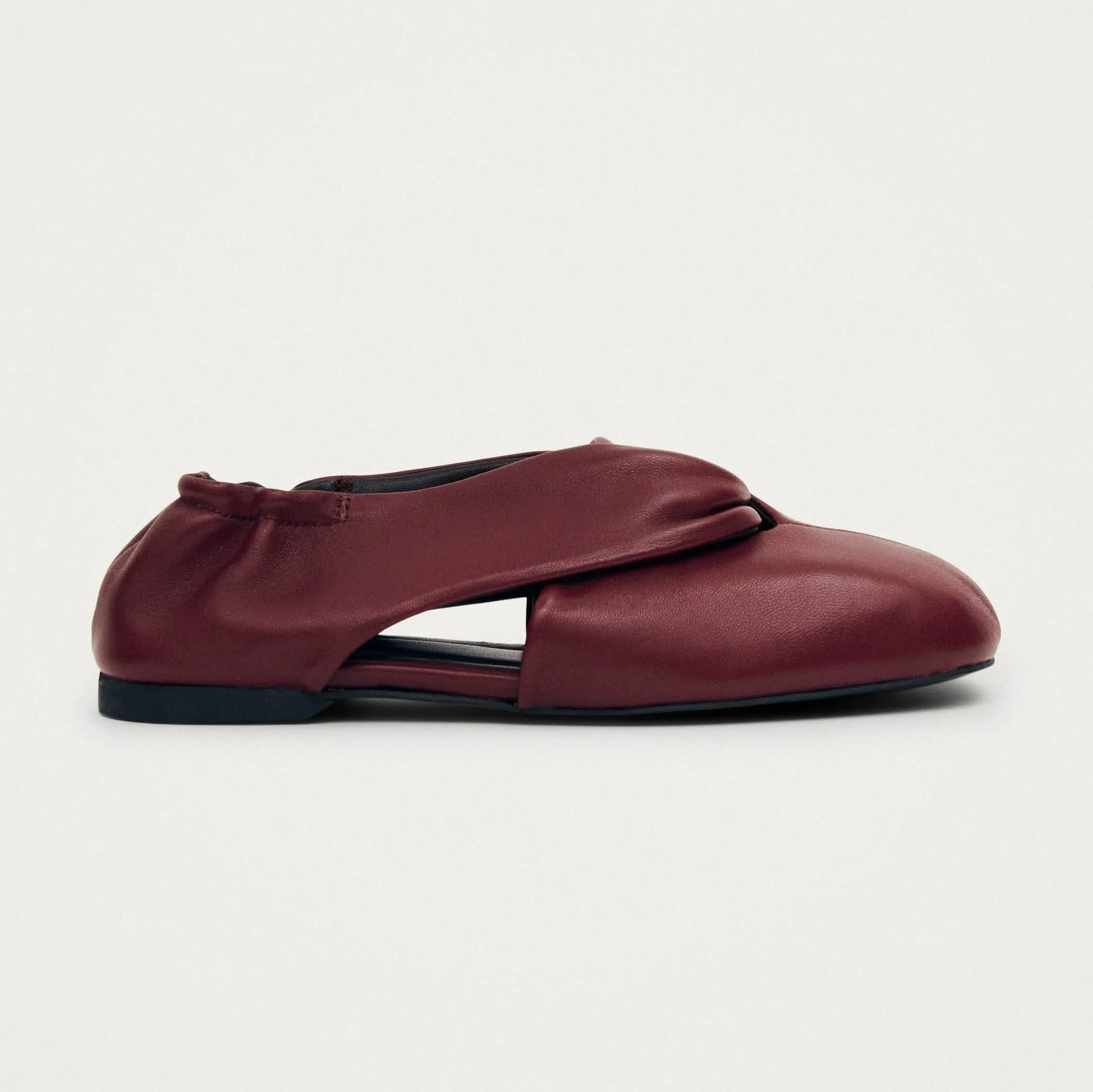 Alaula Burgundy Leather Ballet Flats