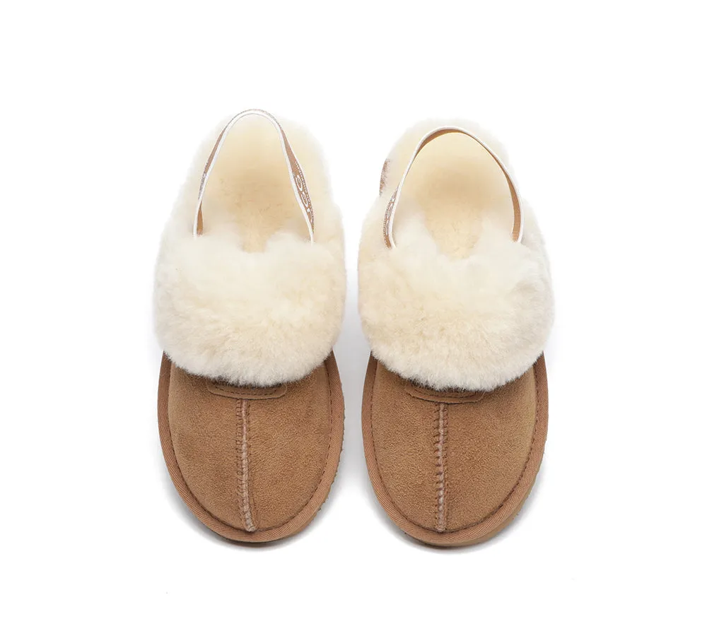 AUSTRALIAN SHEPHERD® UGG Slippers Kids Sheepskin Wool Strap Slingback Suzie