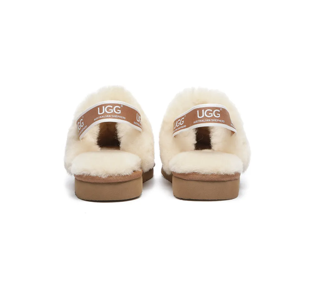 AUSTRALIAN SHEPHERD® UGG Slippers Kids Sheepskin Wool Strap Slingback Suzie