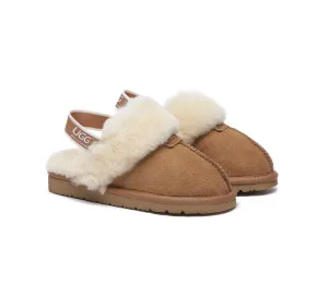 AUSTRALIAN SHEPHERD® UGG Slippers Kids Sheepskin Wool Strap Slingback Suzie