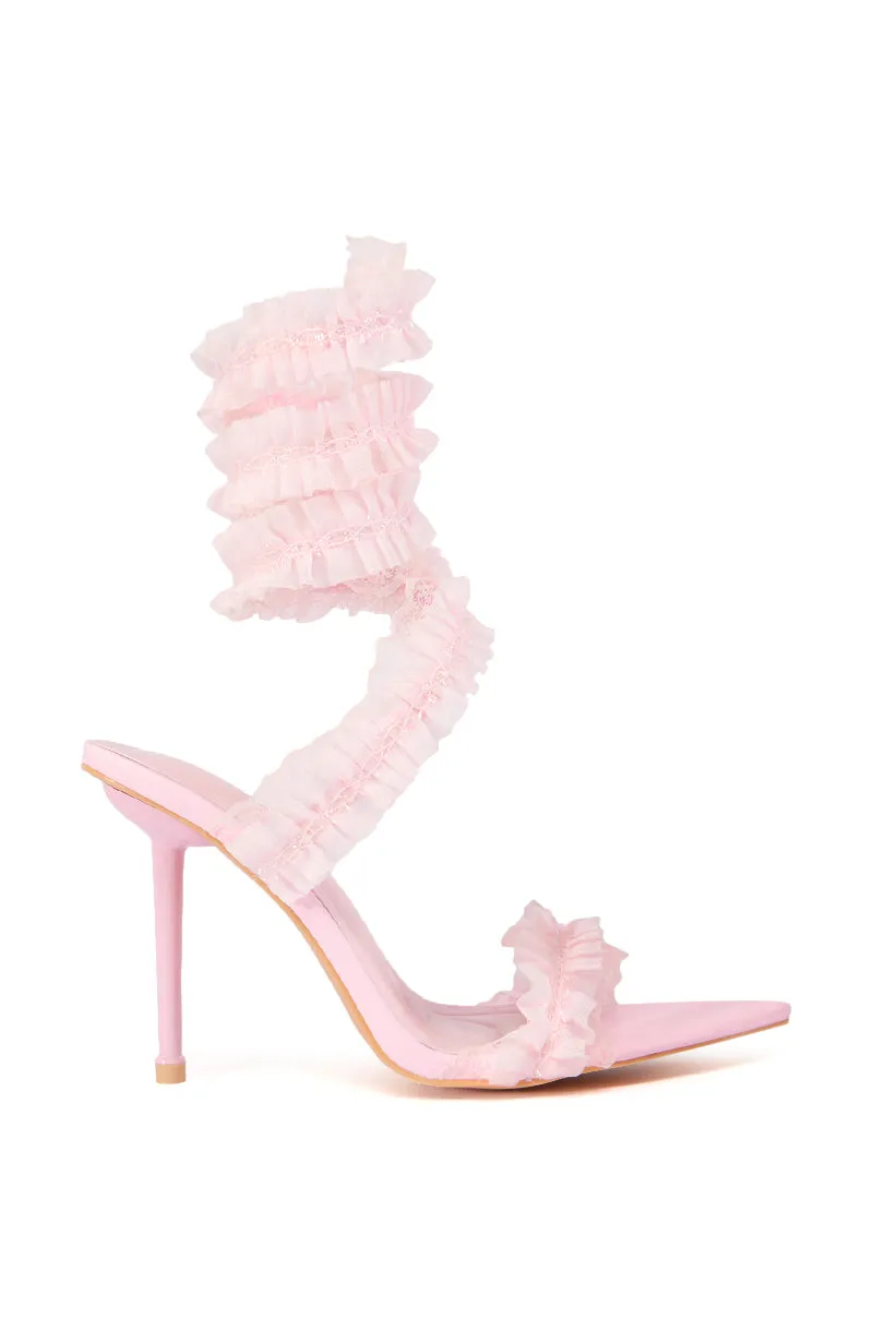 AZALEA WANG MORINE PINK RUCHED COIL SANDAL