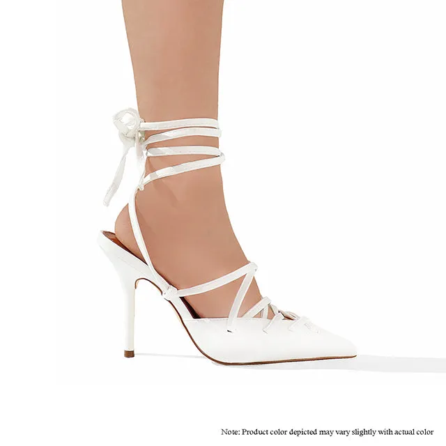 BEXIE-23 POINTED TOE PUMPS - WHITE