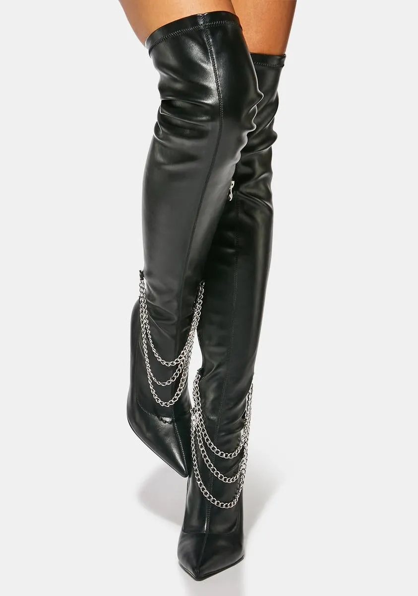 Black Adrian Thigh High Boots