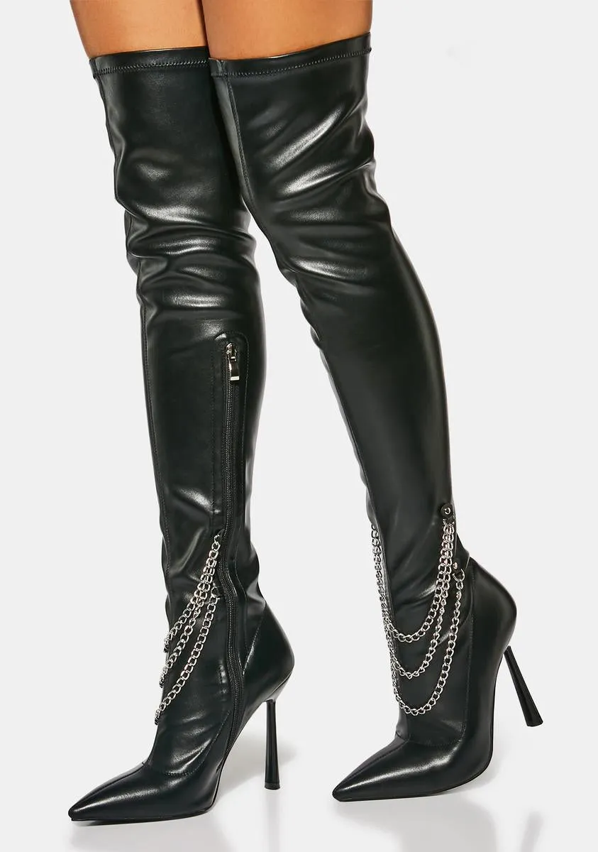 Black Adrian Thigh High Boots