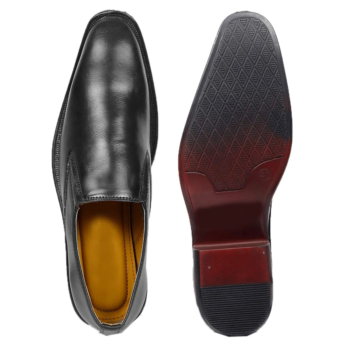 Classic Height Increasing Black Casual And Formal Slip on Shoes For Men-JonasParamount