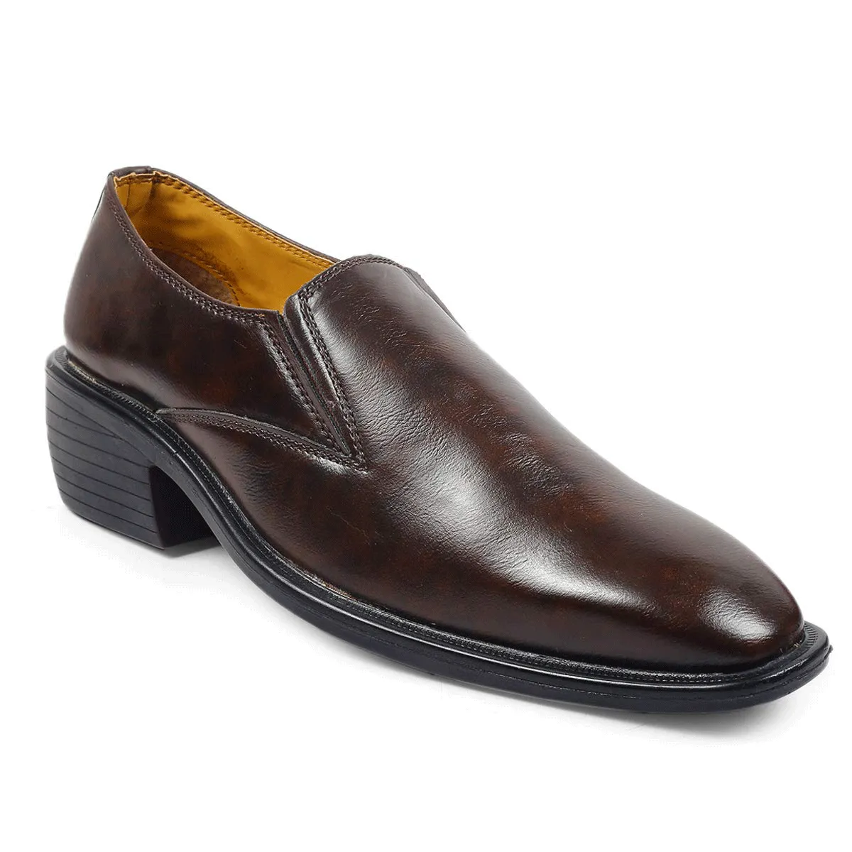 Classic Height Increasing Brown Casual And Formal Slip on Shoes For Men-JonasParamount