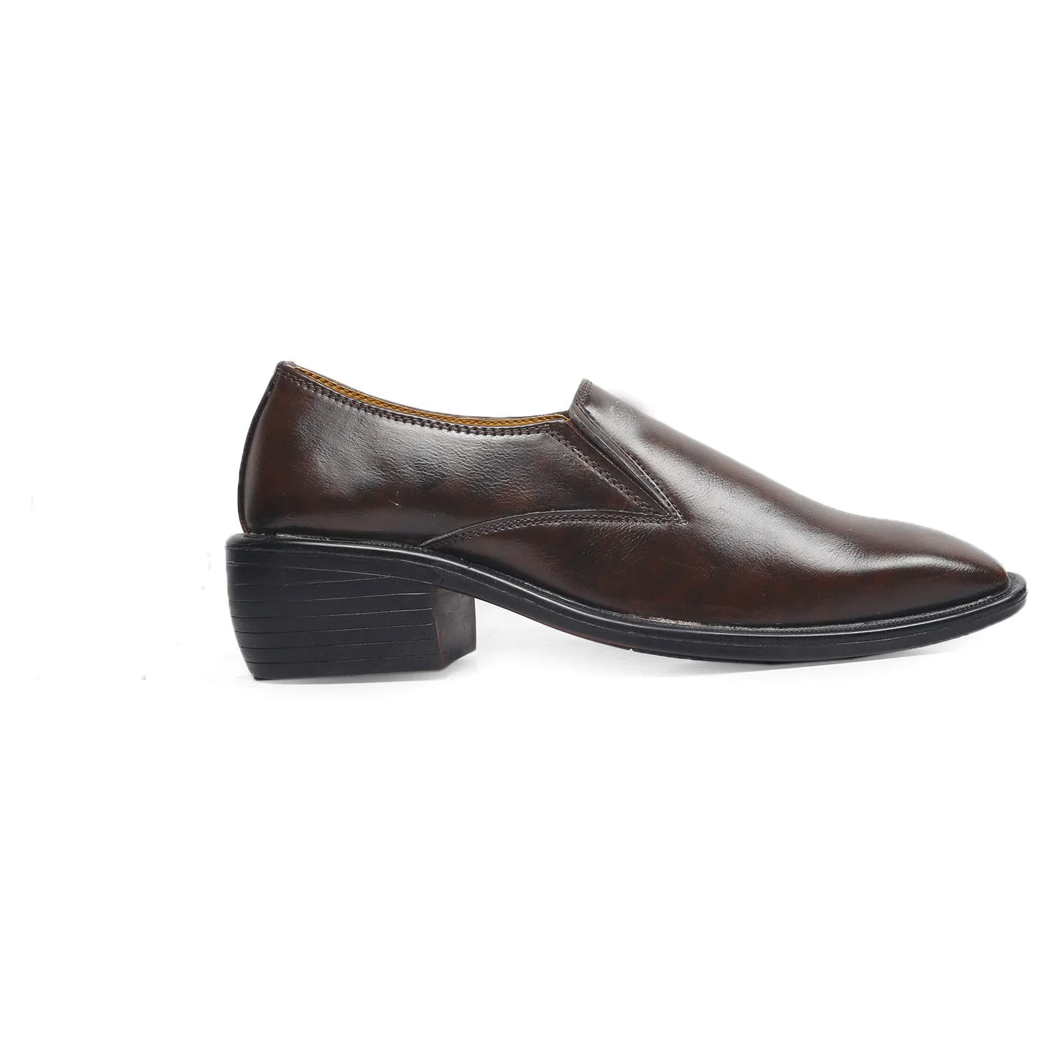 Classic Height Increasing Brown Casual And Formal Slip on Shoes For Men-JonasParamount