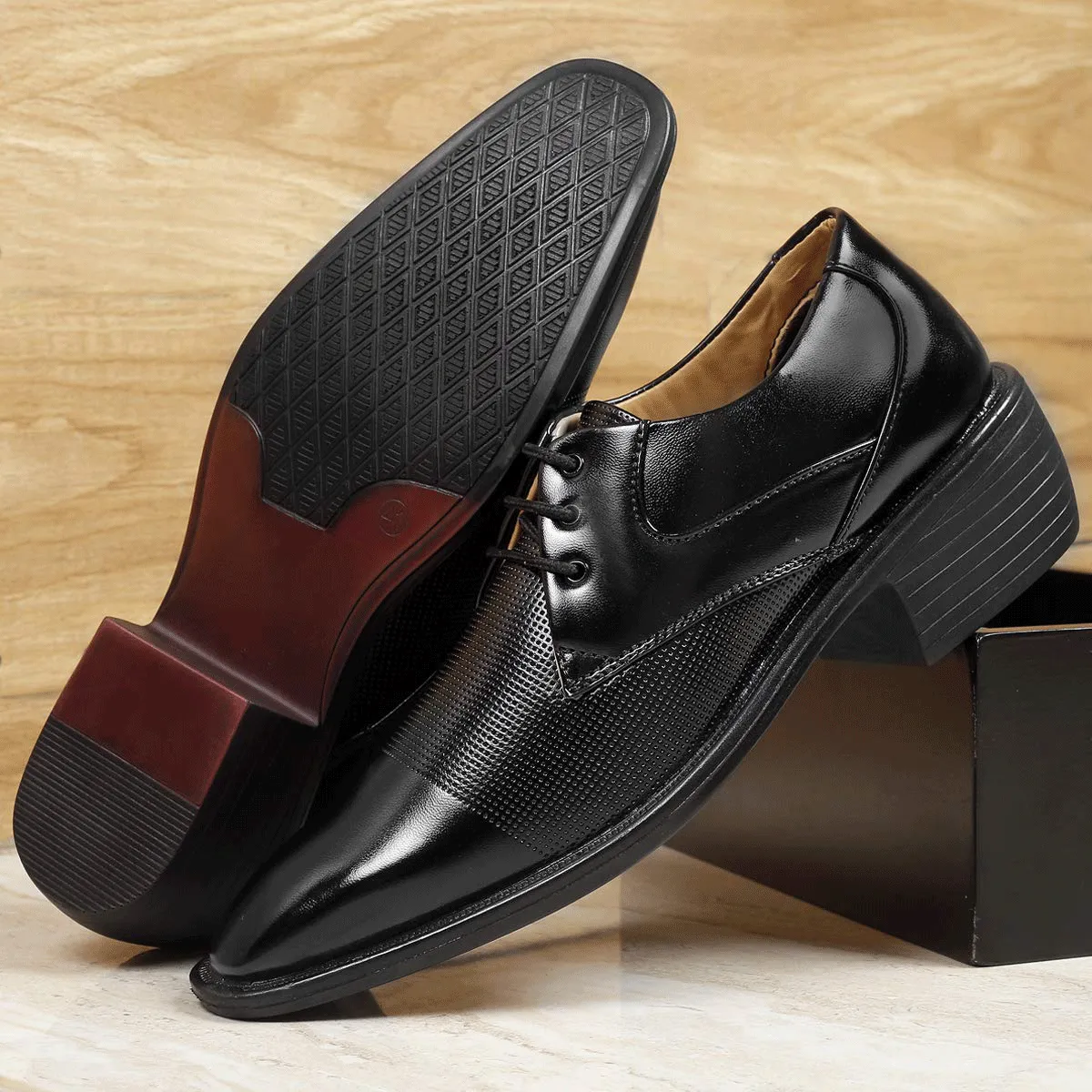 Classy Black Oxford Formal, Casual And Outdoor Shoes With High Heel-JonasParamount