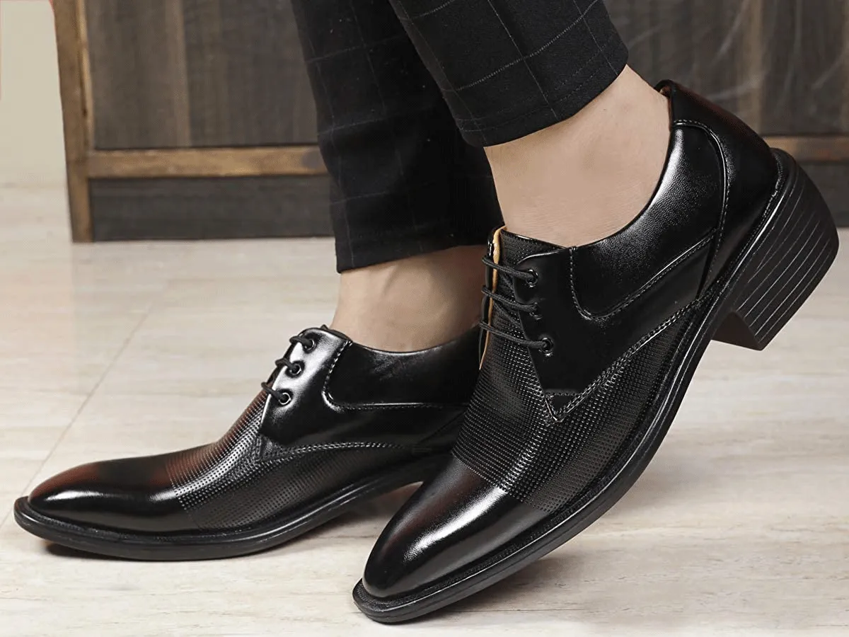 Classy Black Oxford Formal, Casual And Outdoor Shoes With High Heel-JonasParamount