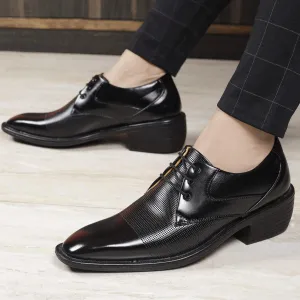 Classy Black Oxford Formal, Casual And Outdoor Shoes With High Heel-JonasParamount