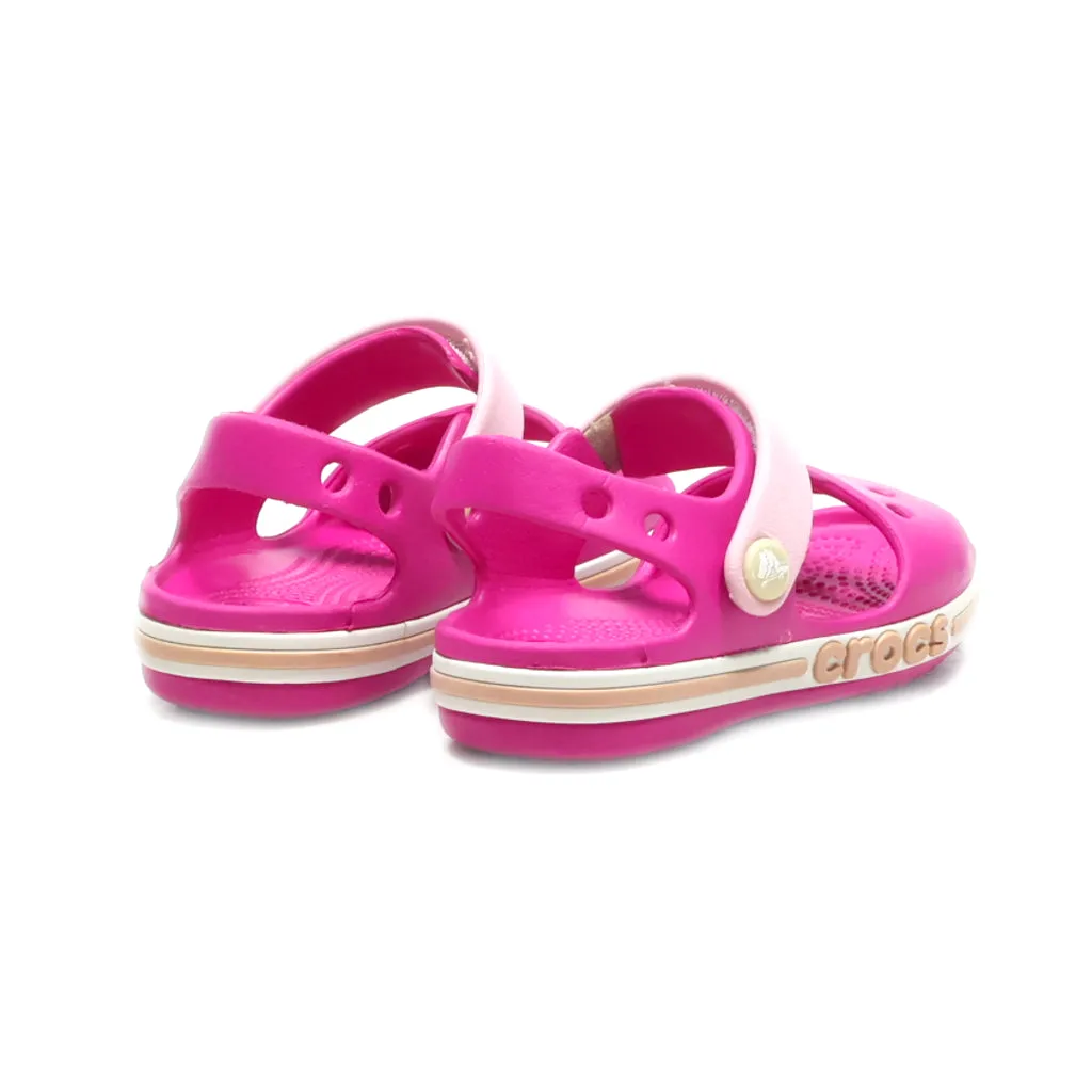 Crocs Crocband Flat Sandals Rubber Pink Colour For Kids