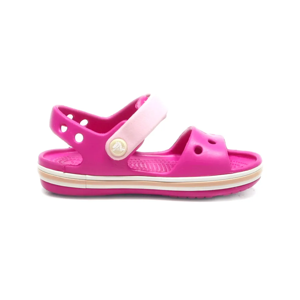 Crocs Crocband Flat Sandals Rubber Pink Colour For Kids