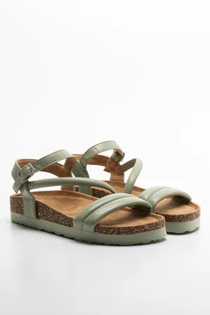 Diagonal Strap Sandal Green