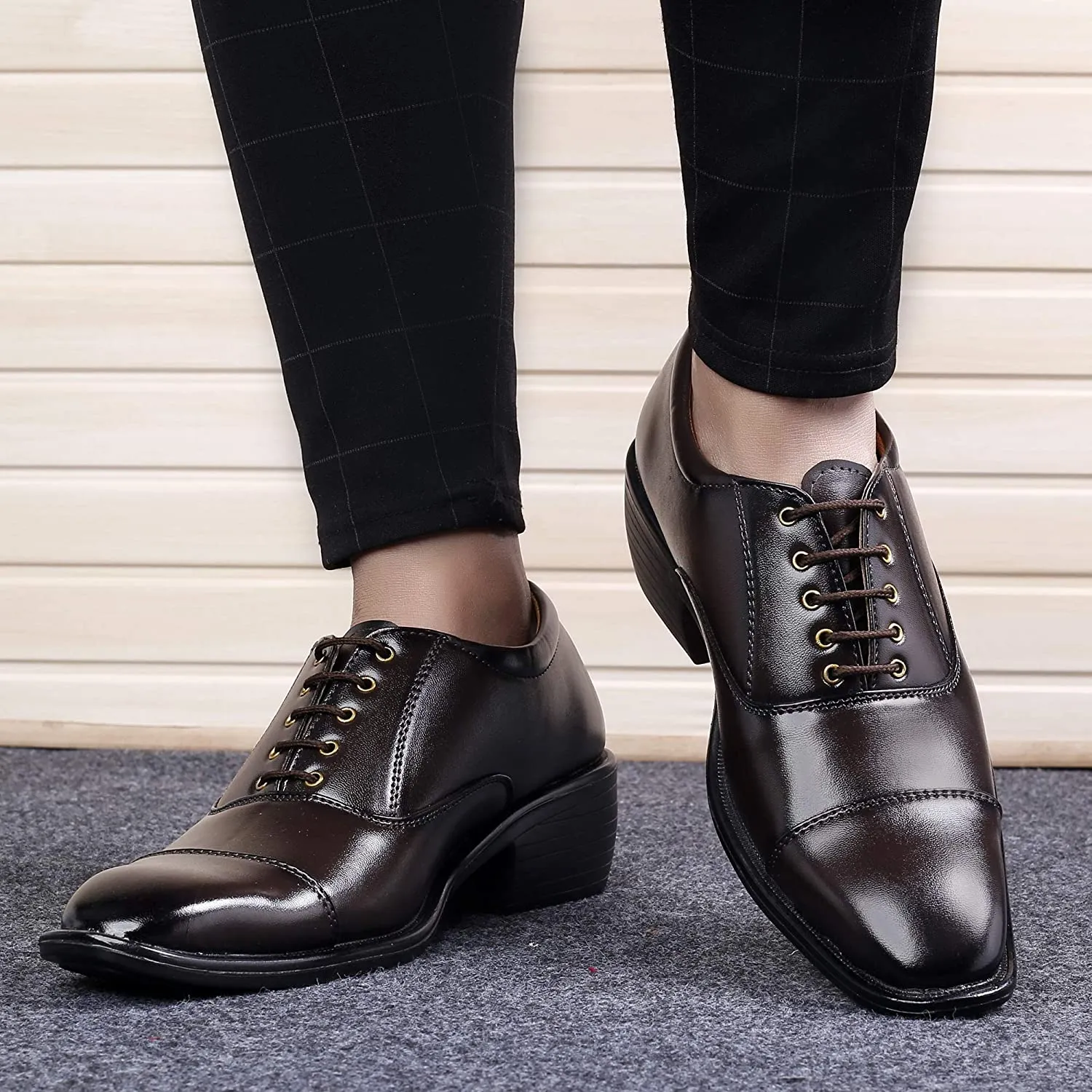 Fashionable Brown Casual And Formal Office Wear Lace-Up Shoes-JonasParamount