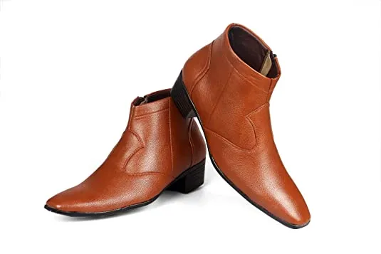 Formal Faux Leather Men's Height Increasing Boots-JonasParamount