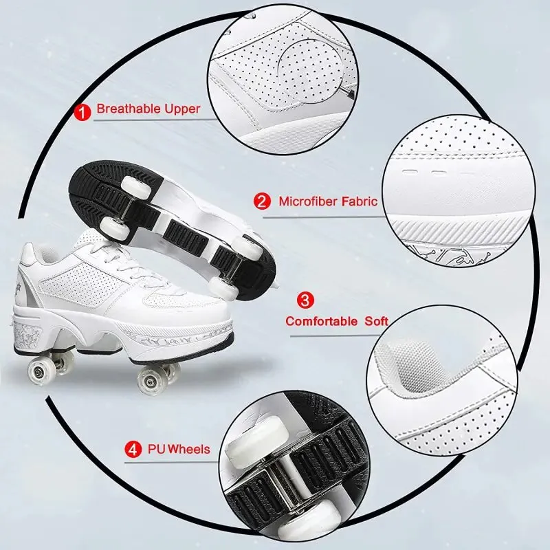 Four Wheels Breathable Roller Shoes