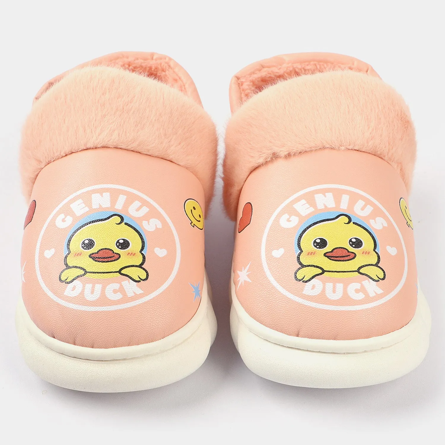 Girls Winter Slipper Fur | Peach