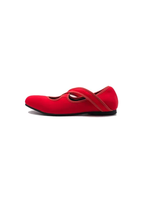 Hopp Studios X Ballet Flats in Cherry Stretch