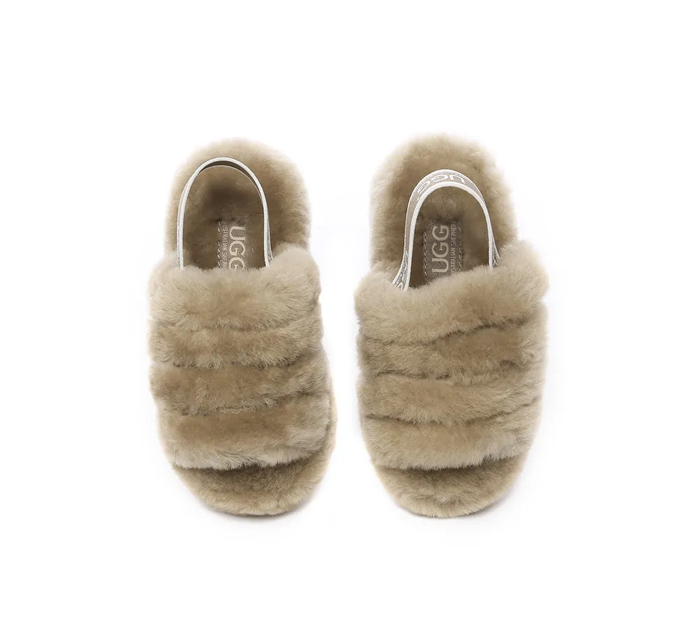 Kids Slingback Fluffy Slides Puffy