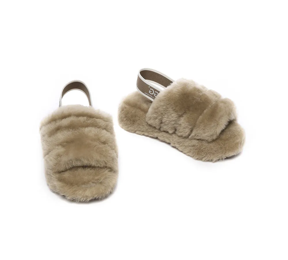 Kids Slingback Fluffy Slides Puffy