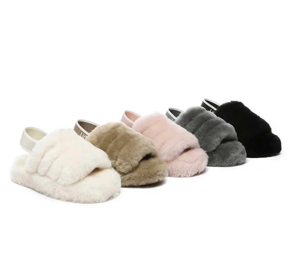 Kids Slingback Fluffy Slides Puffy