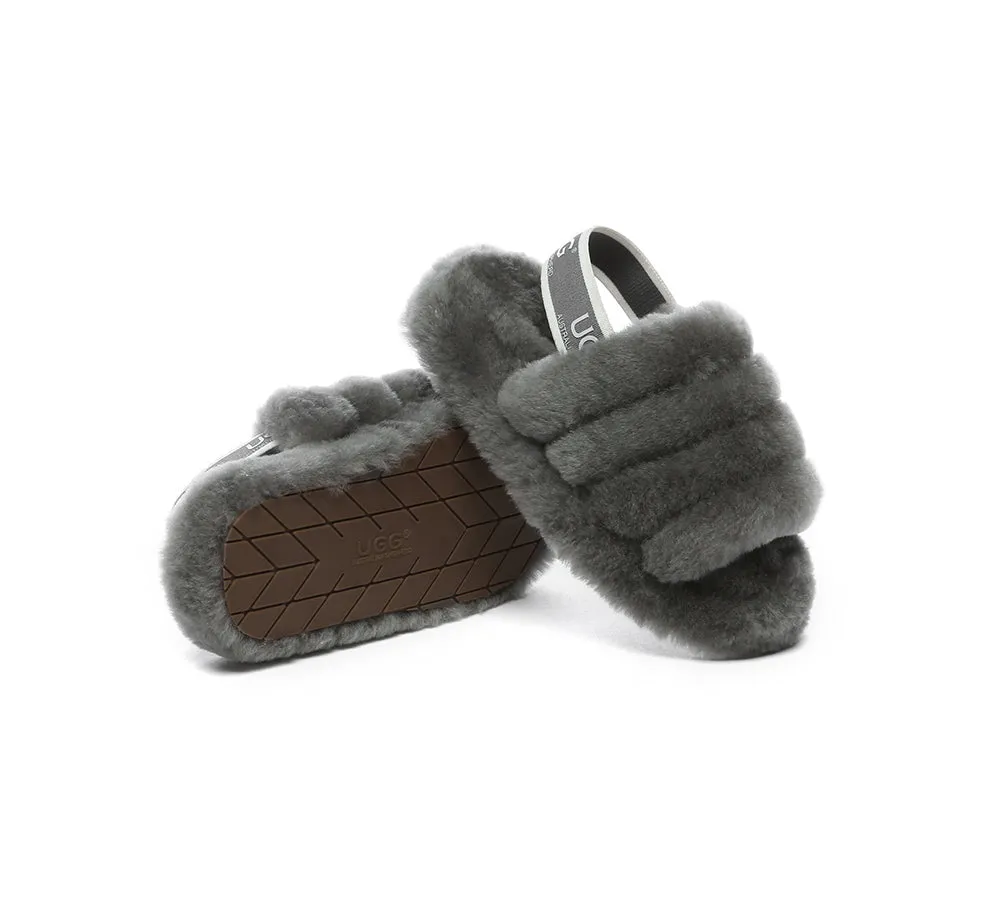 Kids Slingback Fluffy Slides Puffy