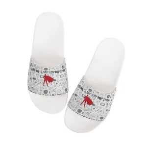 Kids White Gaming Slide Sandals