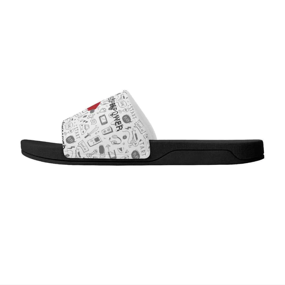 Kids White Gaming Slide Sandals