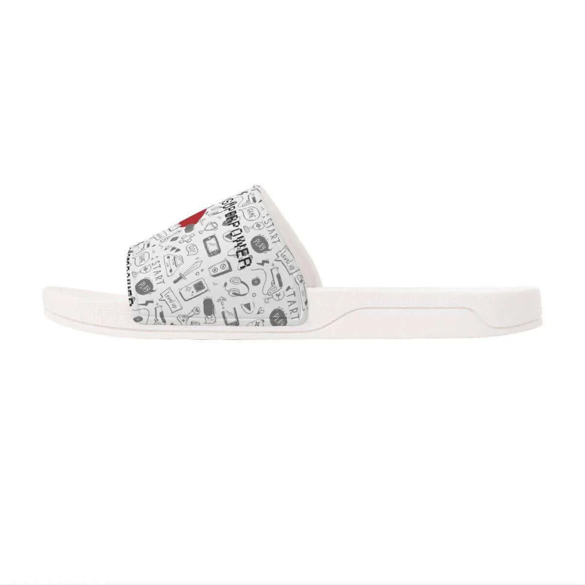 Kids White Gaming Slide Sandals