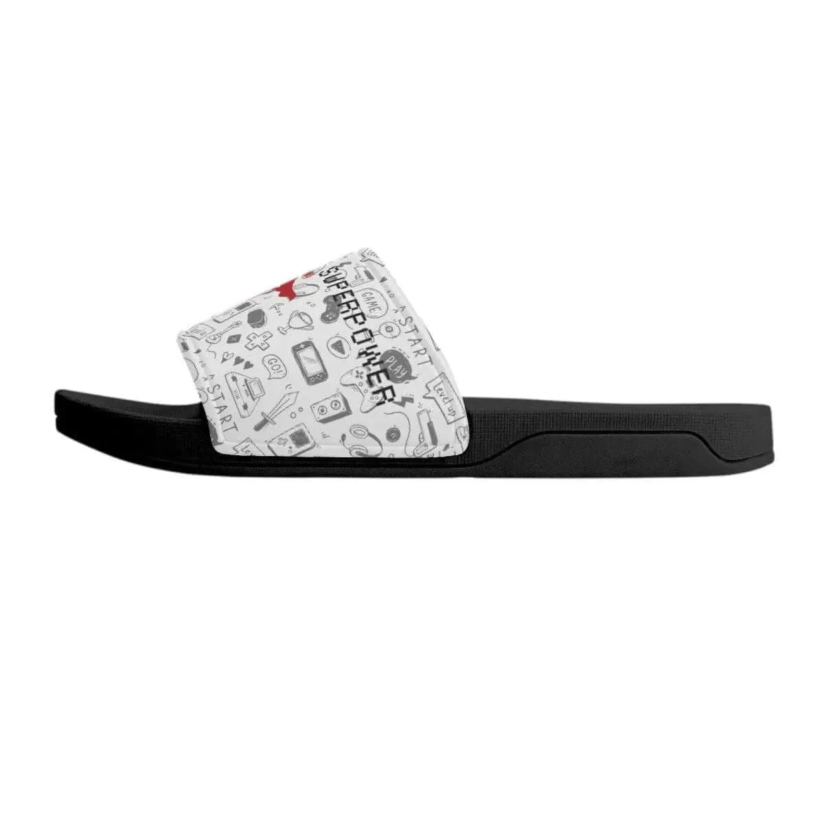 Kids White Gaming Slide Sandals