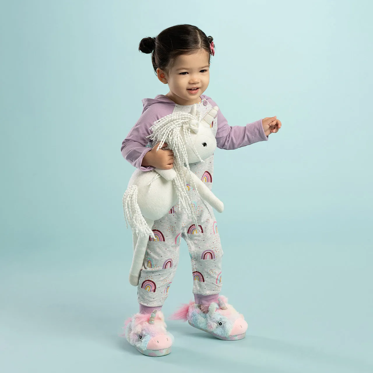 Lara Rainbow Unicorn Light-up Slippers