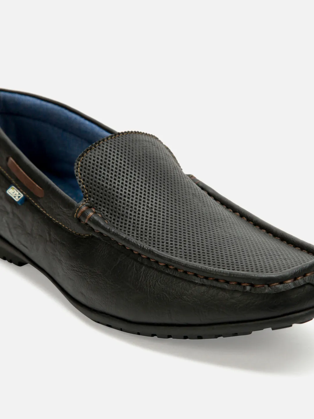 Men's Charcoal Black Moc Toe Casual Loafer (IX1014)