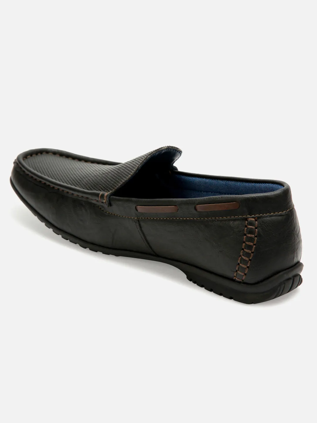 Men's Charcoal Black Moc Toe Casual Loafer (IX1014)