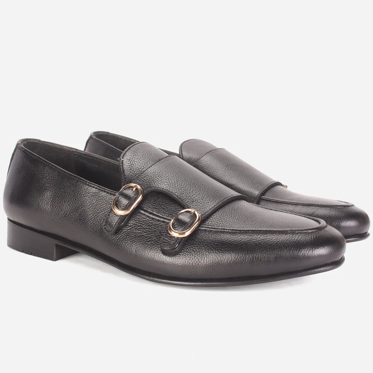 Mens "CARLOS" Leather Monk Straps Formal Shoes