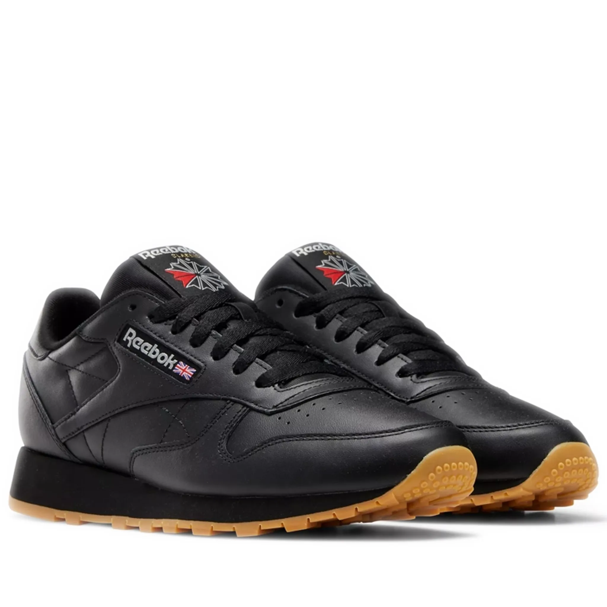 Men's Reebok Classic Leather Shoes - Core Black / Pure Grey 5 / Reebok Rubber Gum-03