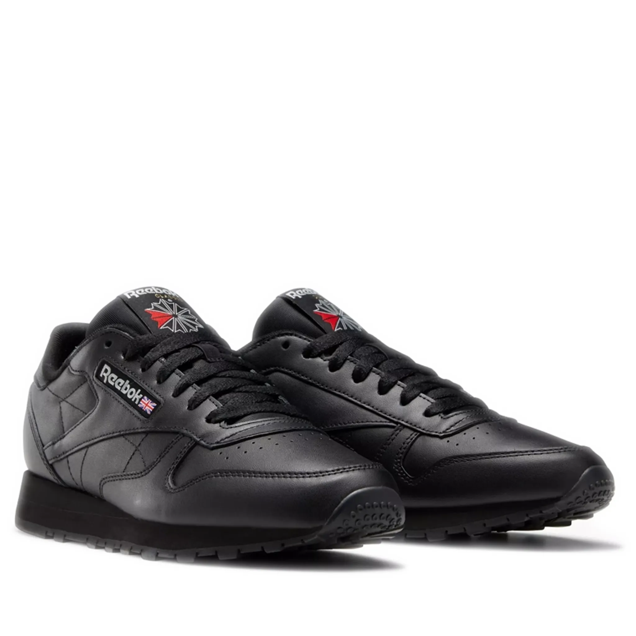 Men's Reebok Classic Leather Shoes - Core Black/Pure Grey 5