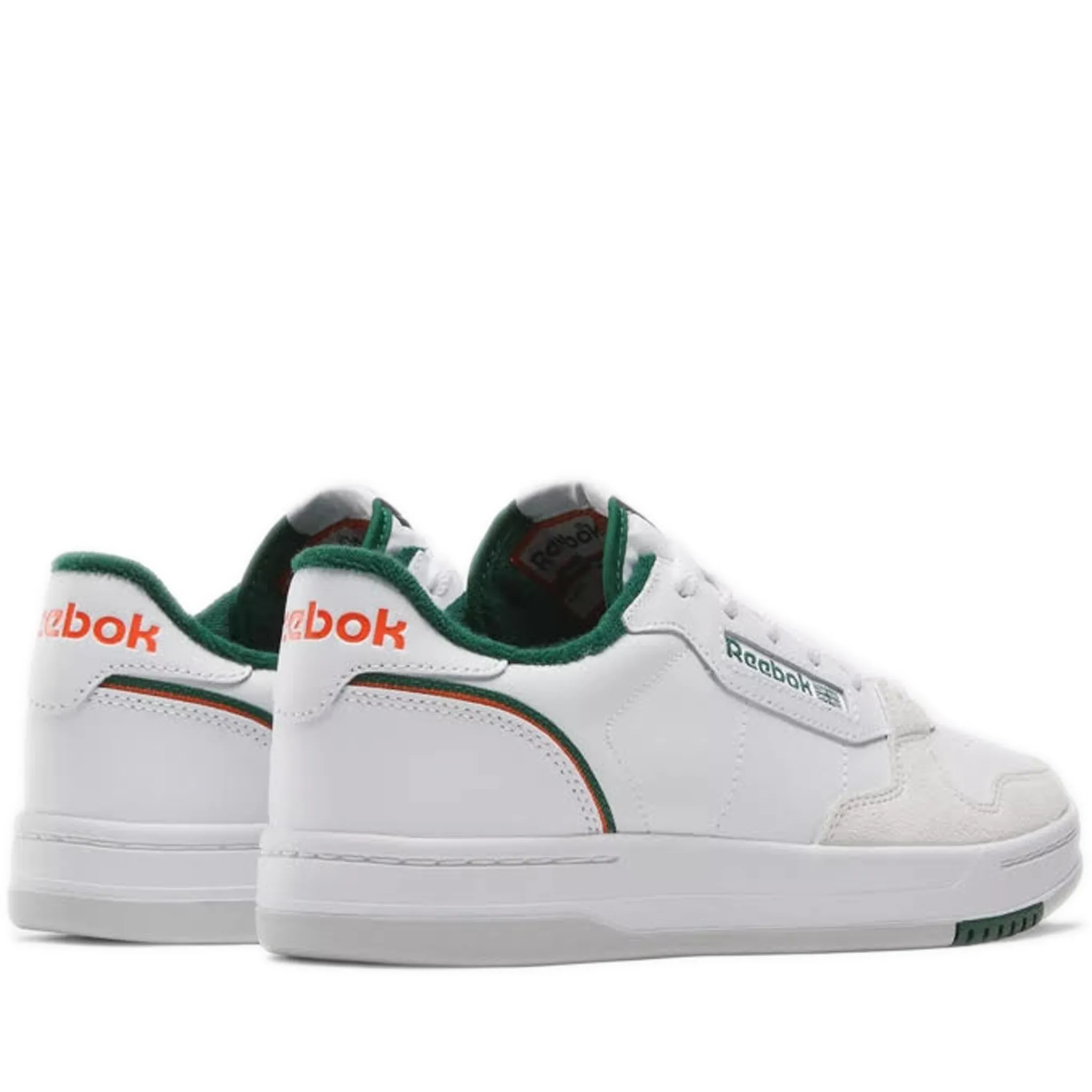 Men's Reebok Phase Court Shoes - White/White/Dark Green