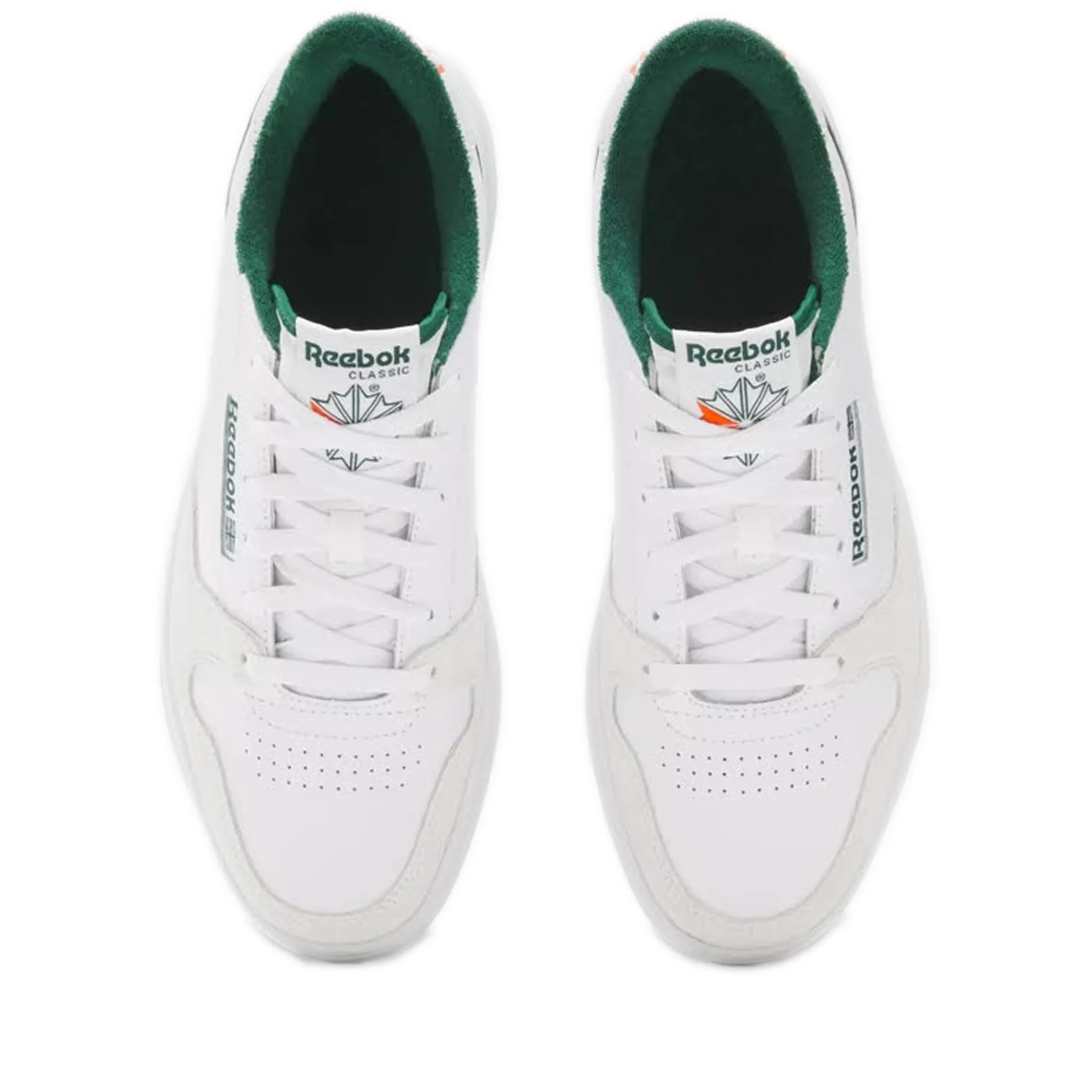 Men's Reebok Phase Court Shoes - White/White/Dark Green