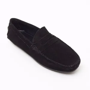 Mens Suede Casual Slip On Shoes - 4611-S_Black