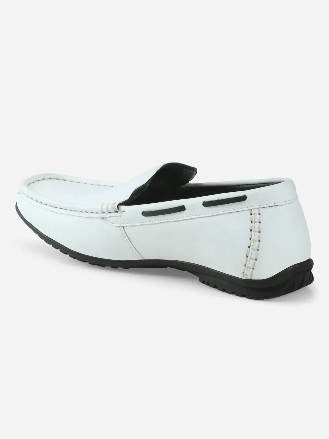 Men's White Moc Toe Casual Loafer (IX1014)