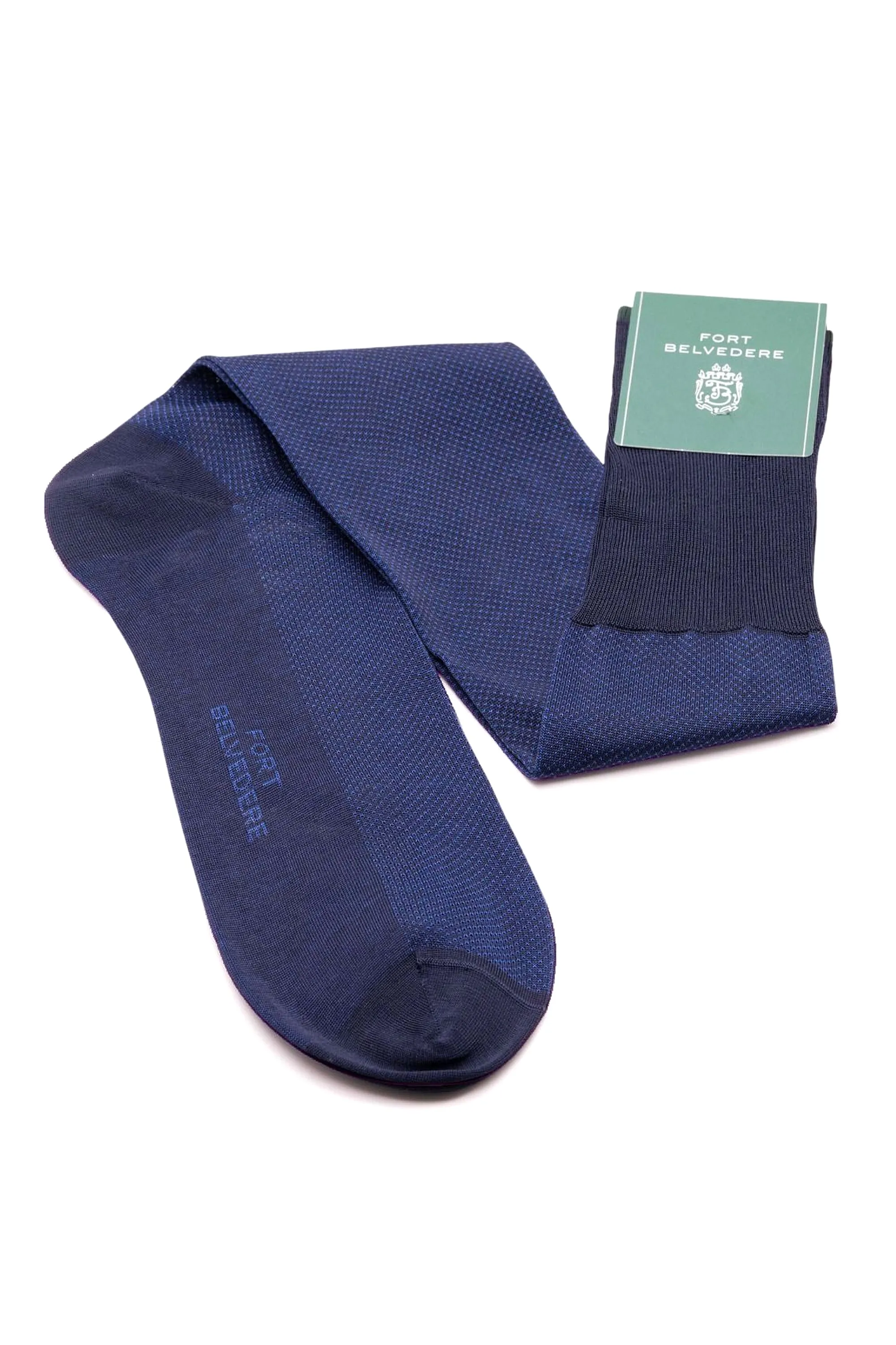 Navy Blue & Royal Blue Two-Tone Solid Socks