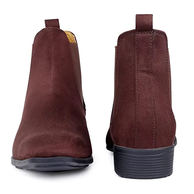 New Arrival Latest Suede Material Brown Casual Chelsea Boots For Men-JonasParamount