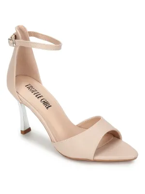 Nude PU Pointed Toe Stilettos