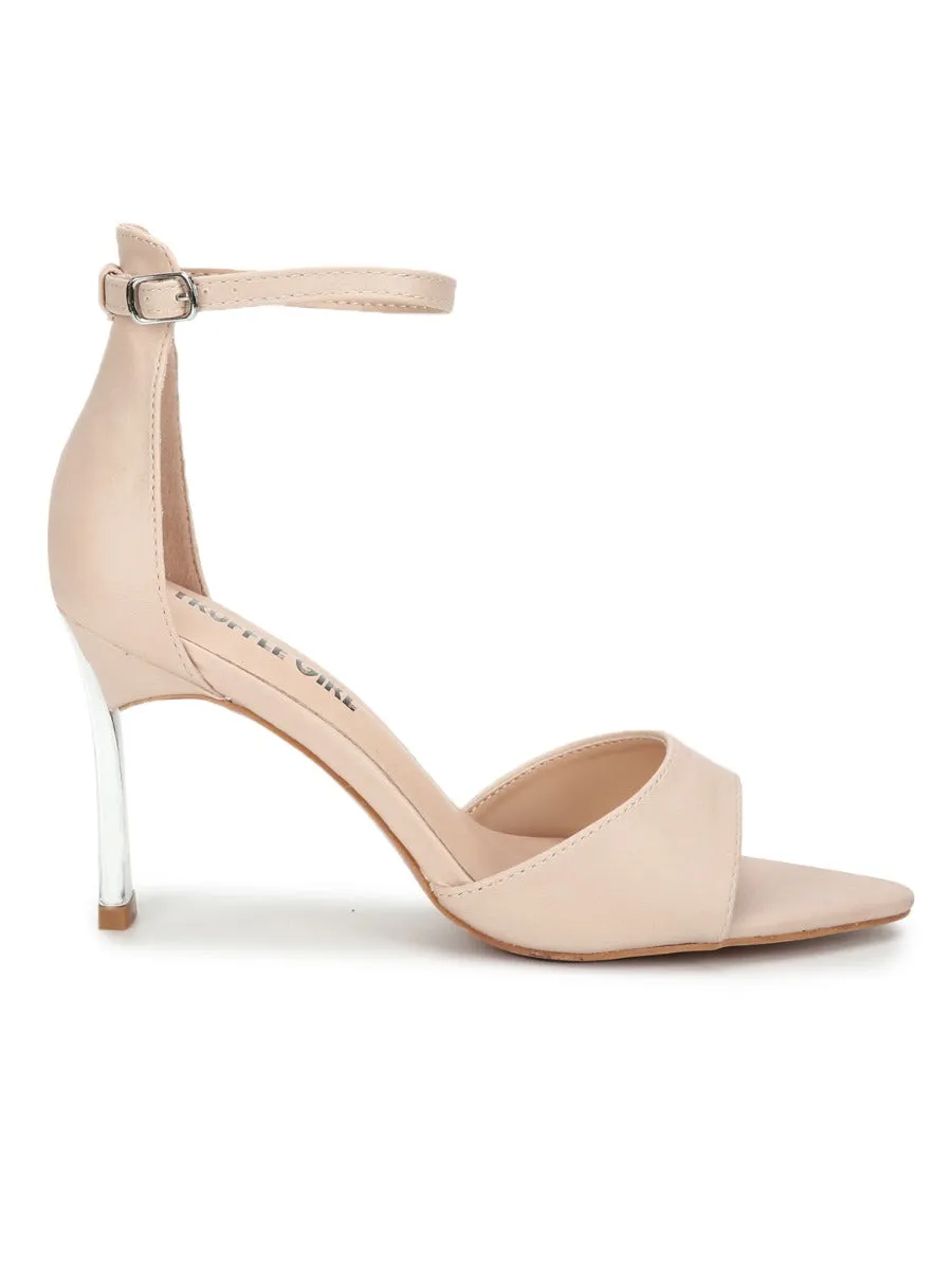 Nude PU Pointed Toe Stilettos