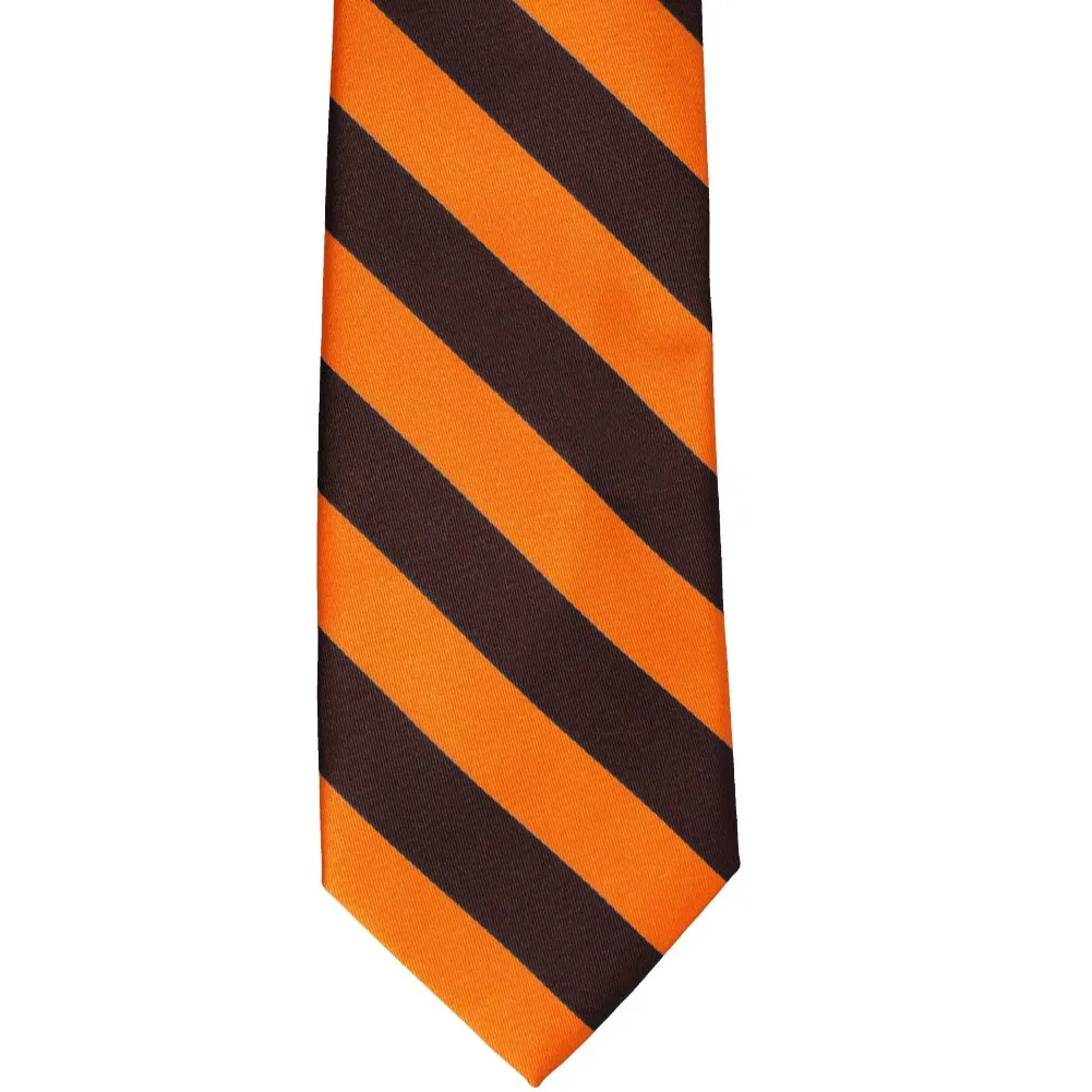 Orange and Brown Striped Tie