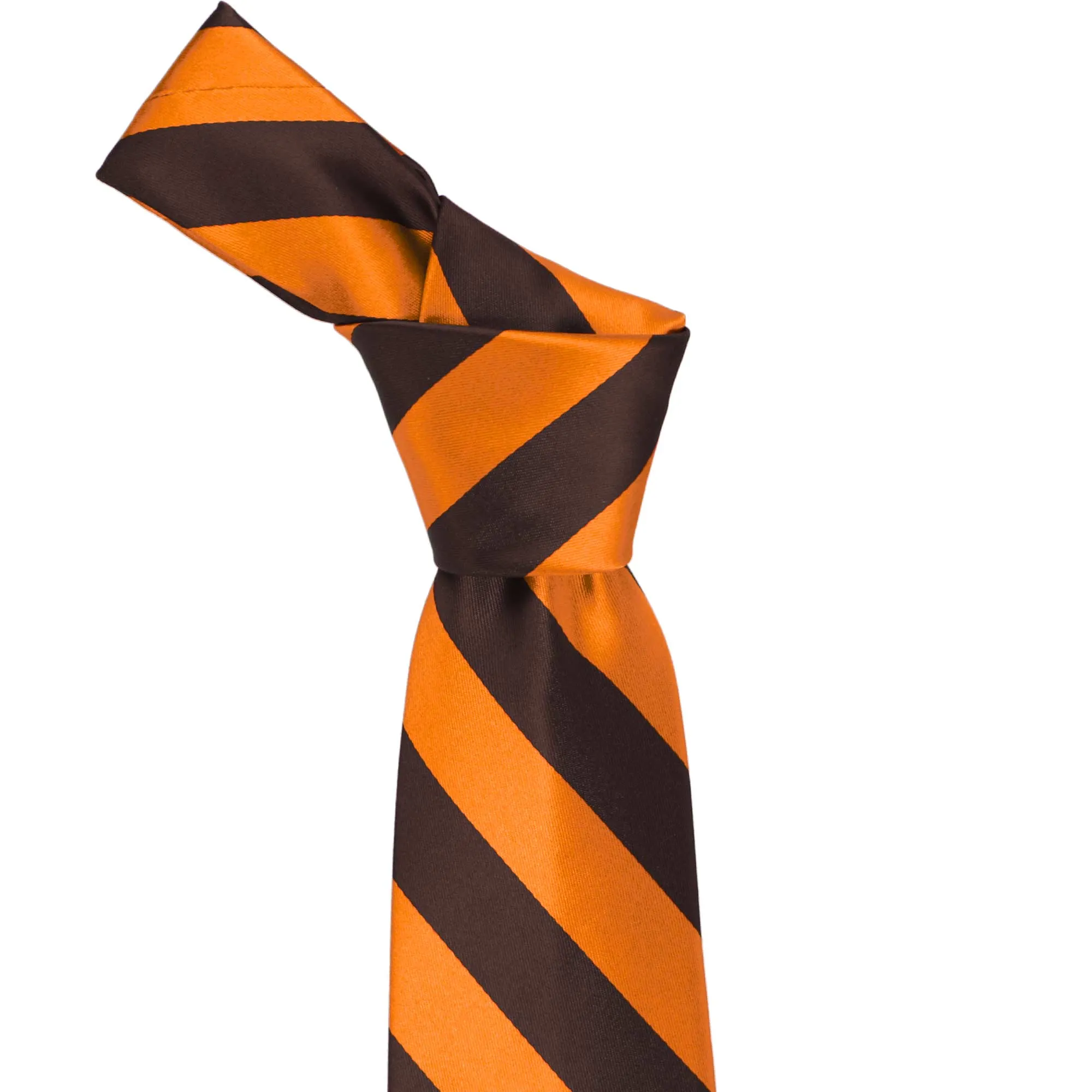 Orange and Brown Striped Tie