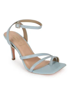 Pastel Blue PU High Ankle Strappy Stilettos (TP10174-PBLU)